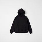 14 OZ Black Oversized Heavyweight Fleece Hooded Sweatshirt