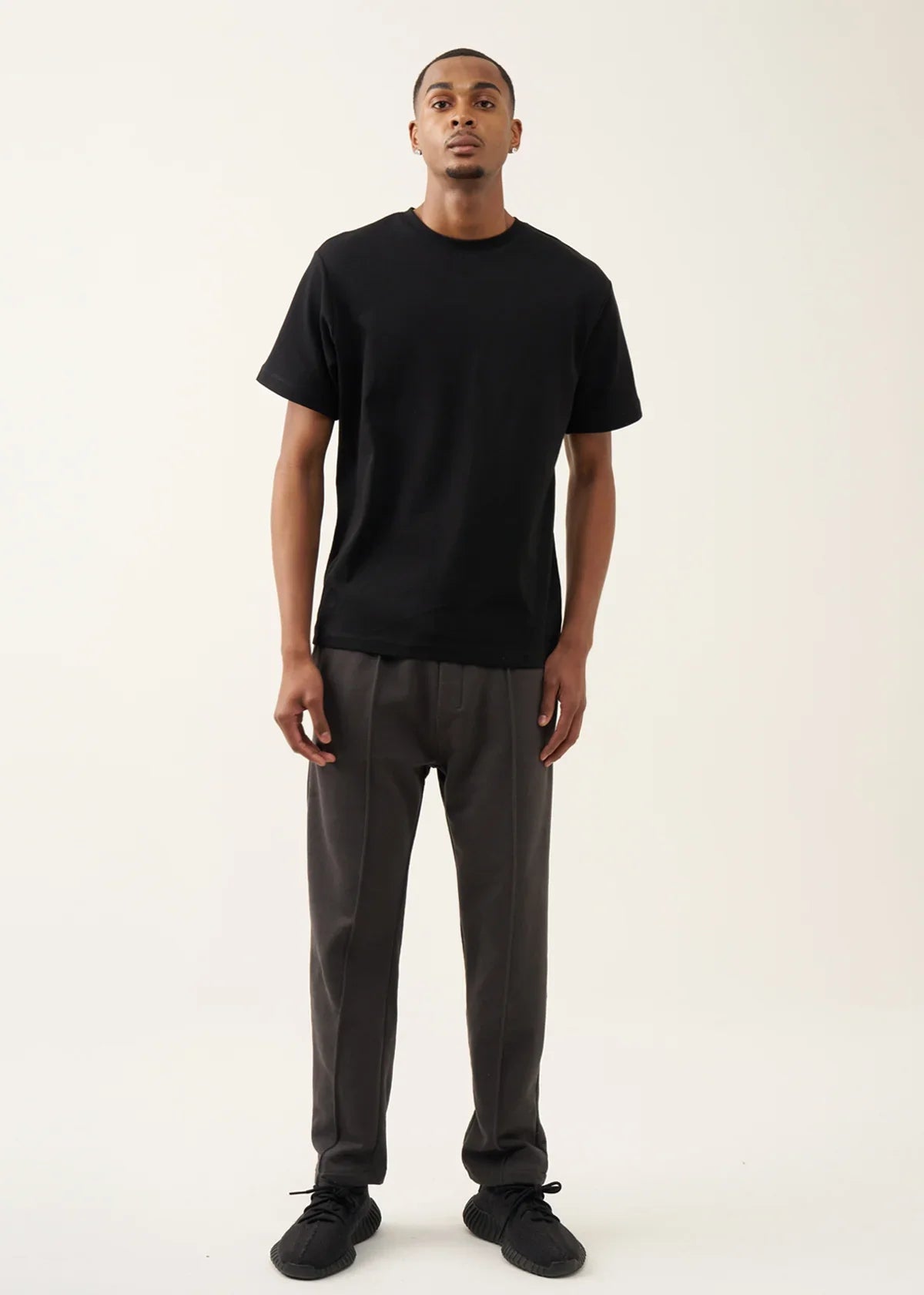10 OZ Dark Gray 3D Stitch Open Bottom Fleece Sweatpant