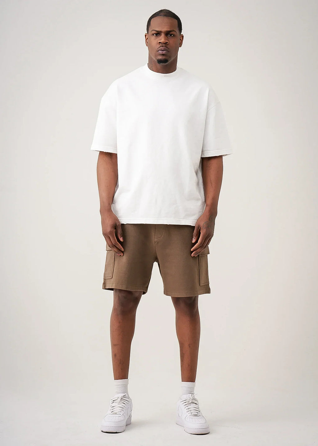 14 OZ Brown Garment Dye Interlock Cargo Short