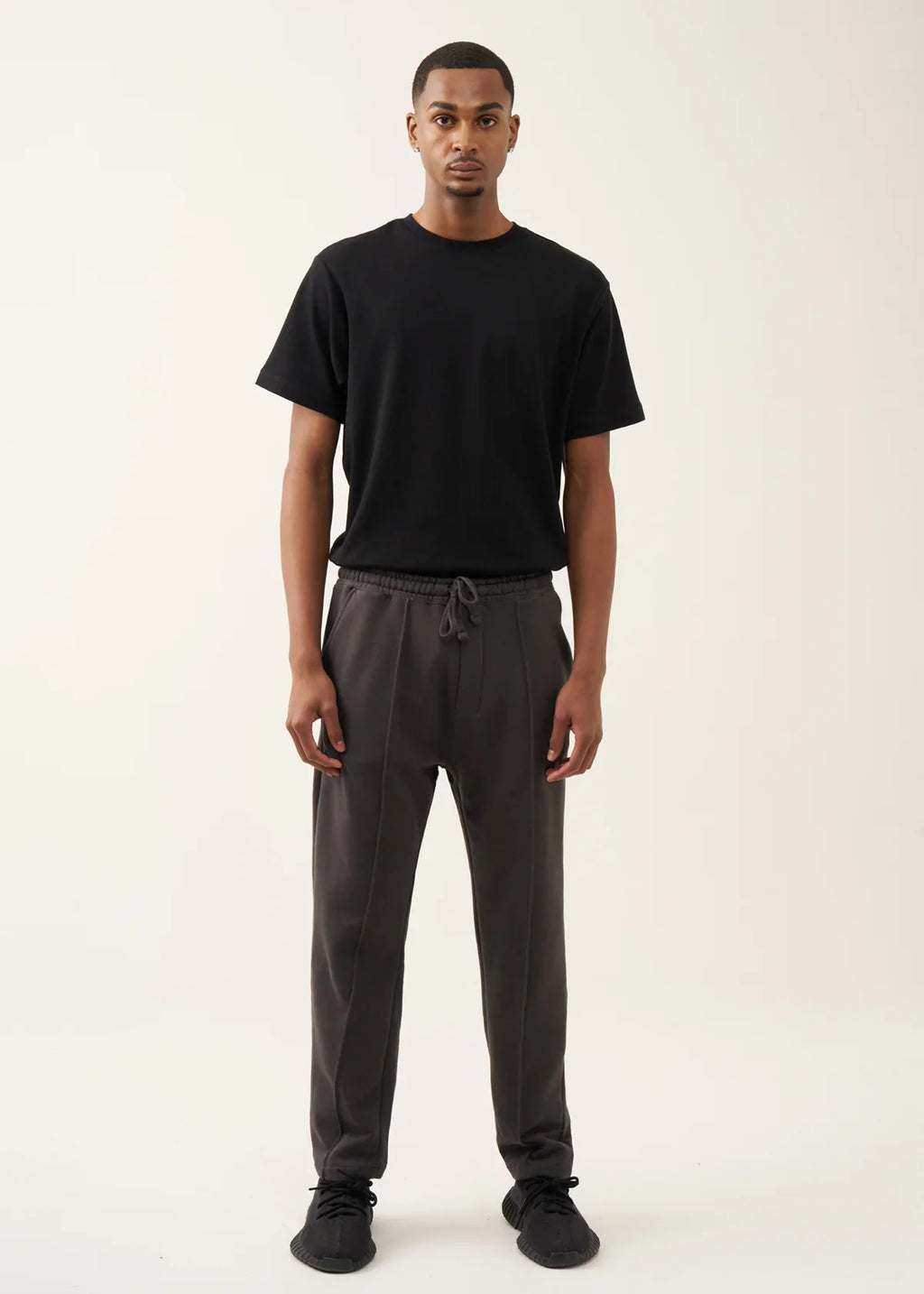 10 OZ Dark Gray 3D Stitch Open Bottom Fleece Sweatpant