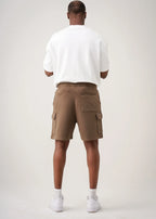 14 OZ Brown Garment Dye Interlock Cargo Short