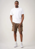 14 OZ Brown Garment Dye Interlock Cargo Short