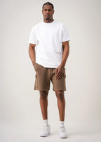 14 OZ Brown Garment Dye Interlock Cargo Short