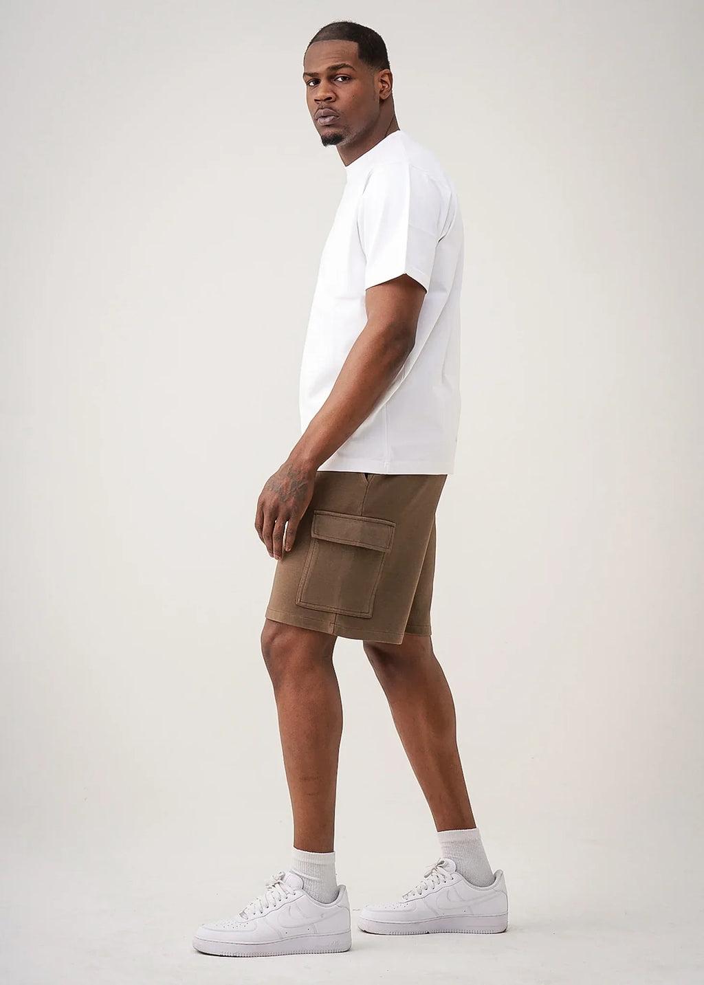 14 OZ Brown Garment Dye Interlock Cargo Short