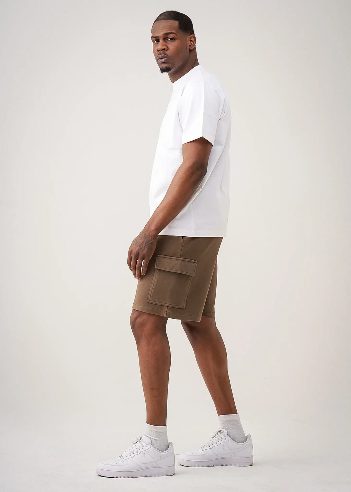 14 OZ Brown Garment Dye Interlock Cargo Short