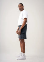 14 OZ Black Garment Dye Interlock Cargo Short