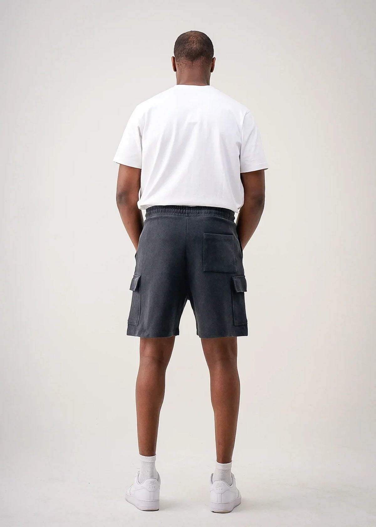 14 OZ Black Garment Dye Interlock Cargo Short