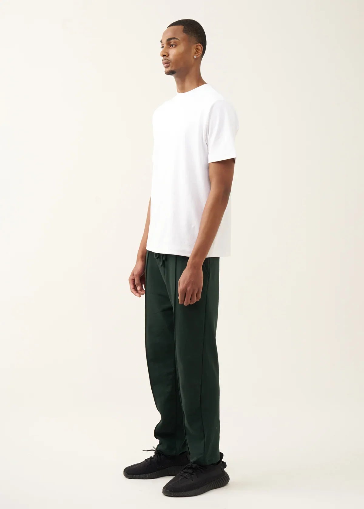 10 OZ Dark Green 3D Stitch Open Bottom Fleece Sweatpant