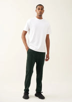 10 OZ Dark Green 3D Stitch Open Bottom Fleece Sweatpant
