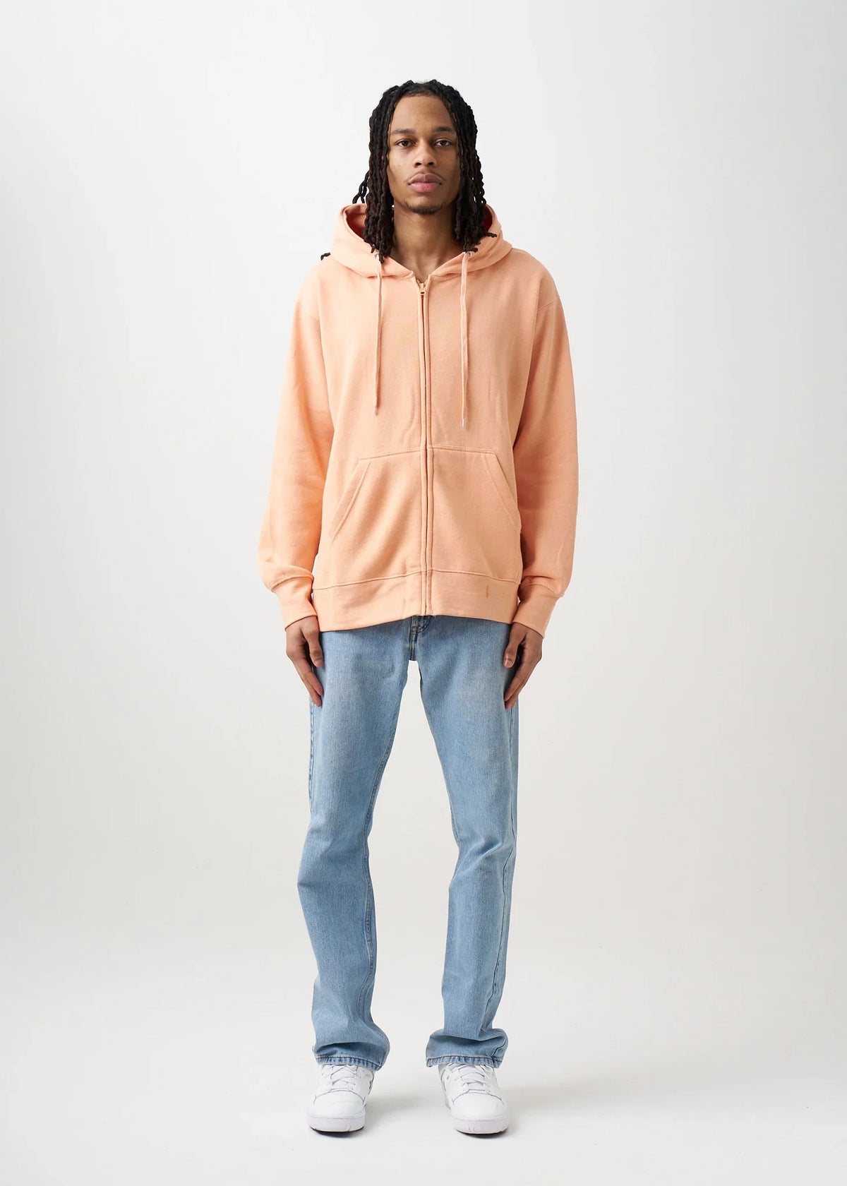 10 OZ Peach Heavyweight Zip-Up Hoodie