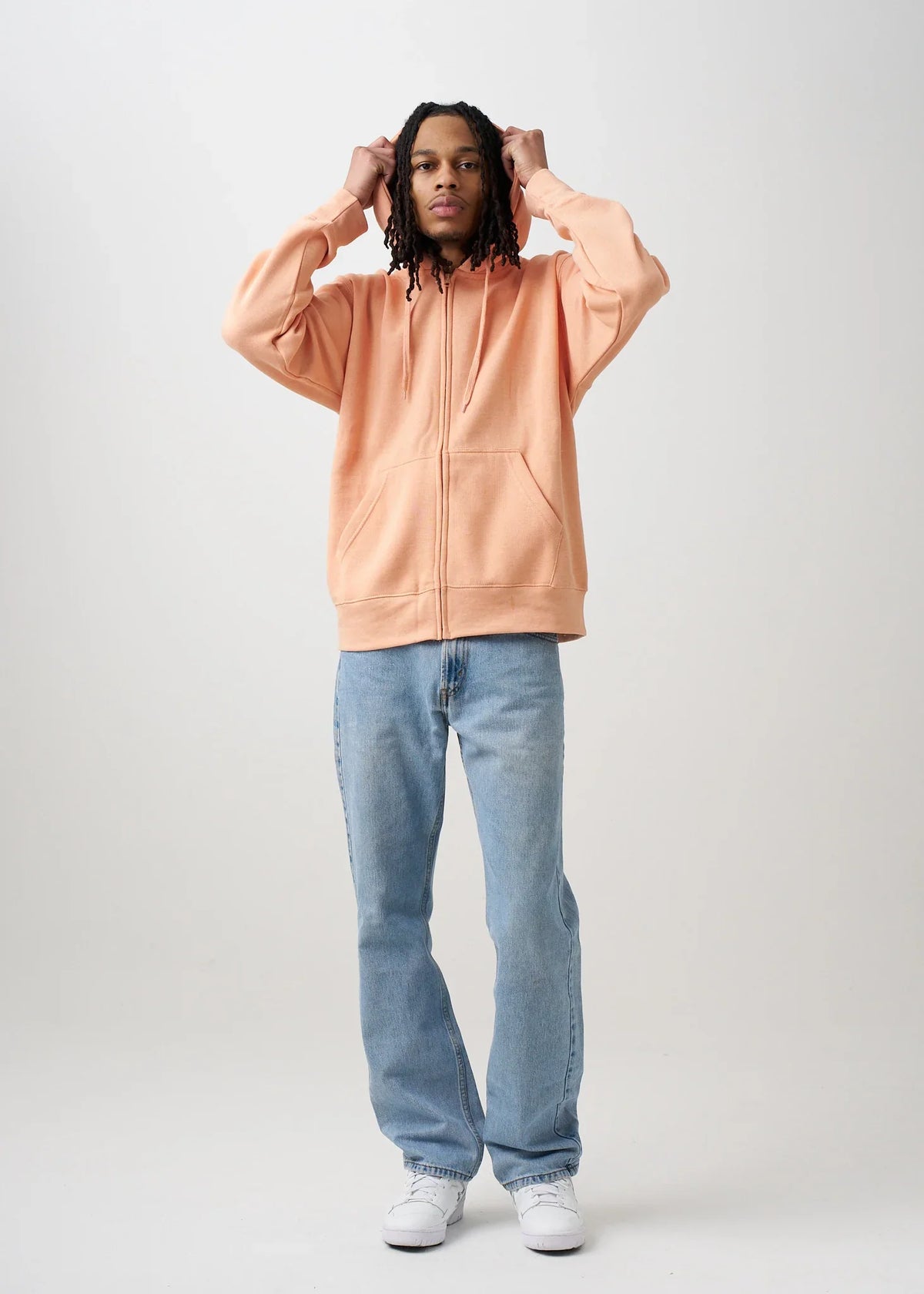 10 OZ Peach Heavyweight Zip-Up Hoodie