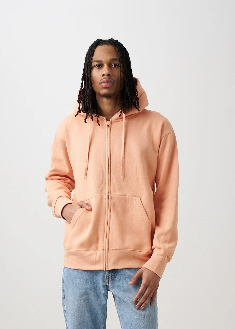 10 OZ Peach Heavyweight Zip-Up Hoodie