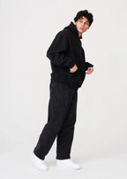 14 OZ Black Oversized Urban Heavyweight Fleece Hooded Sweatshirt