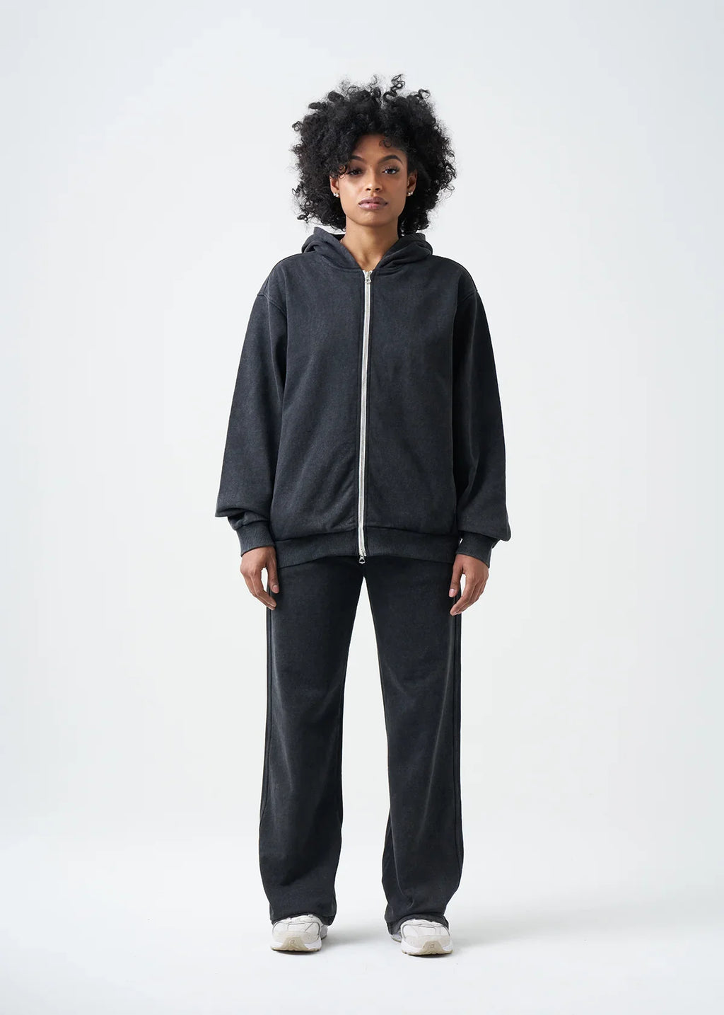 Pigment Black 14 Ounce Garment Dye Fleece Hooded Sweatsuit