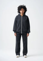 Pigment Black 14 Ounce Garment Dye Fleece Hooded Sweatsuit