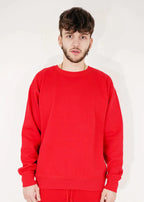 Red Heavy Blend Fleece Crew Neck Sweatshirt