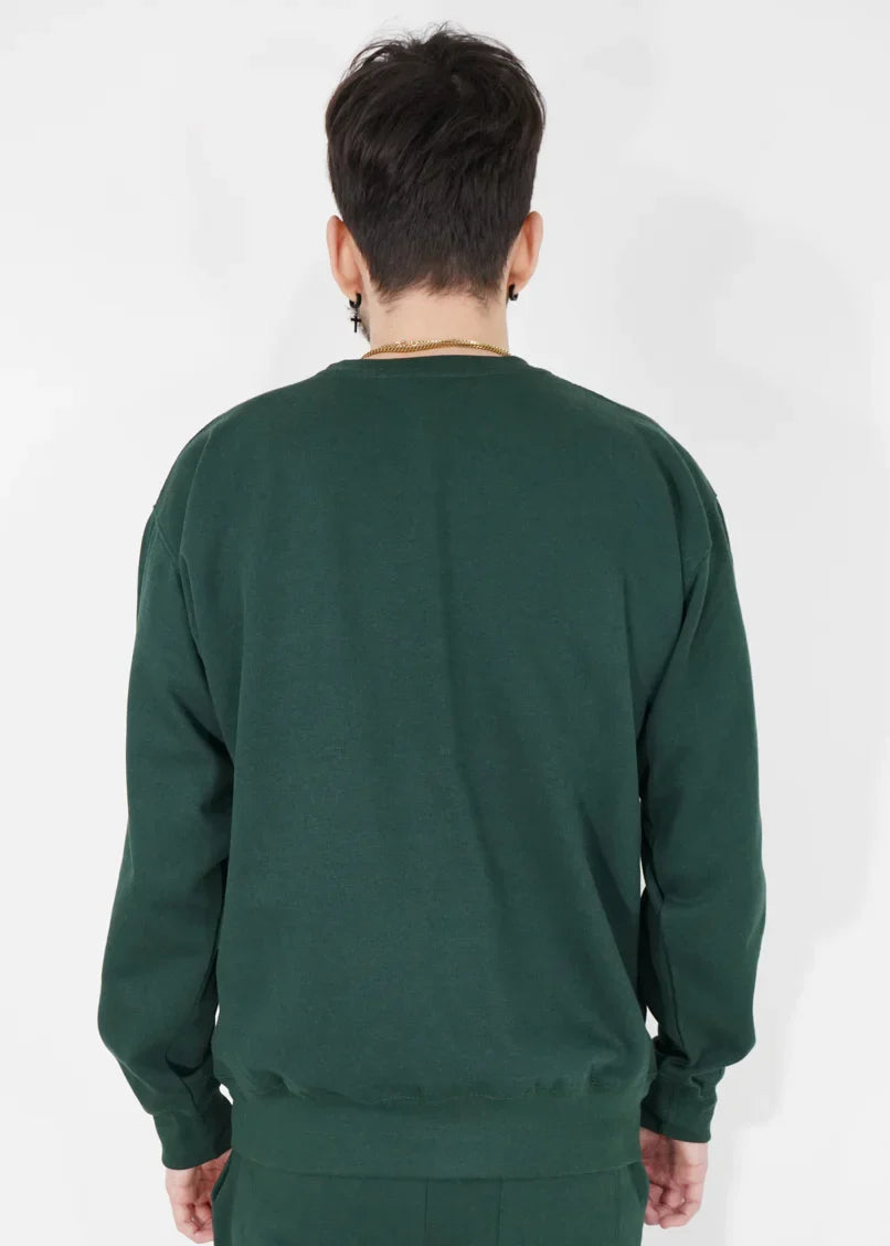 Hunter Green Heavy Blend Fleece Crew Neck Sweatshirt