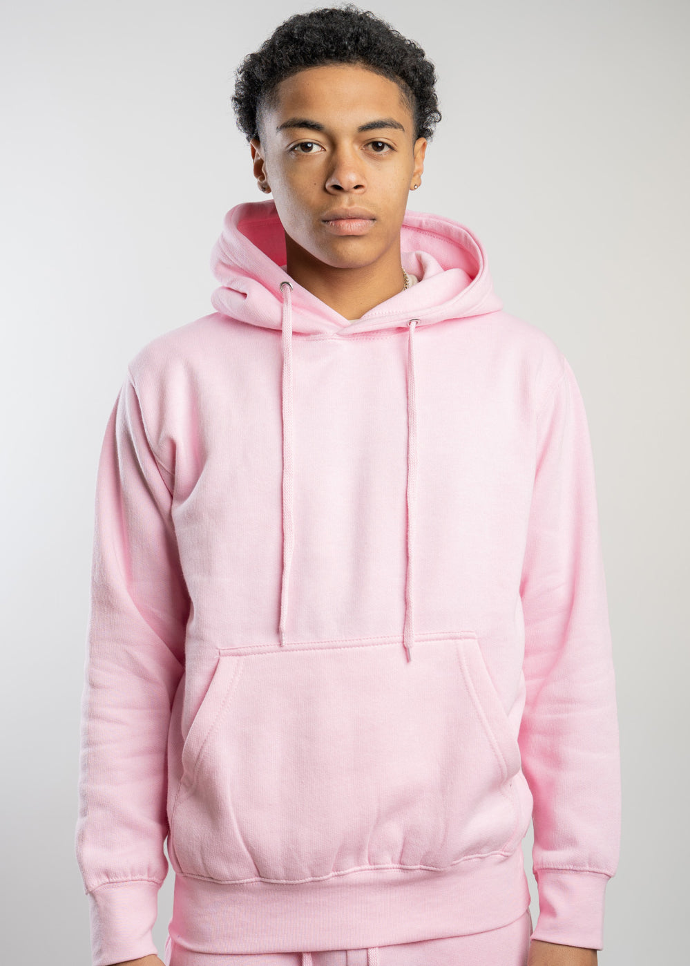 10 OZ Light Pink Heavyweight Fleece Hoodie
