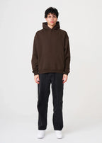 14 OZ Brown Oversized Urban Heavyweight Fleece Hooded Sweatshirt