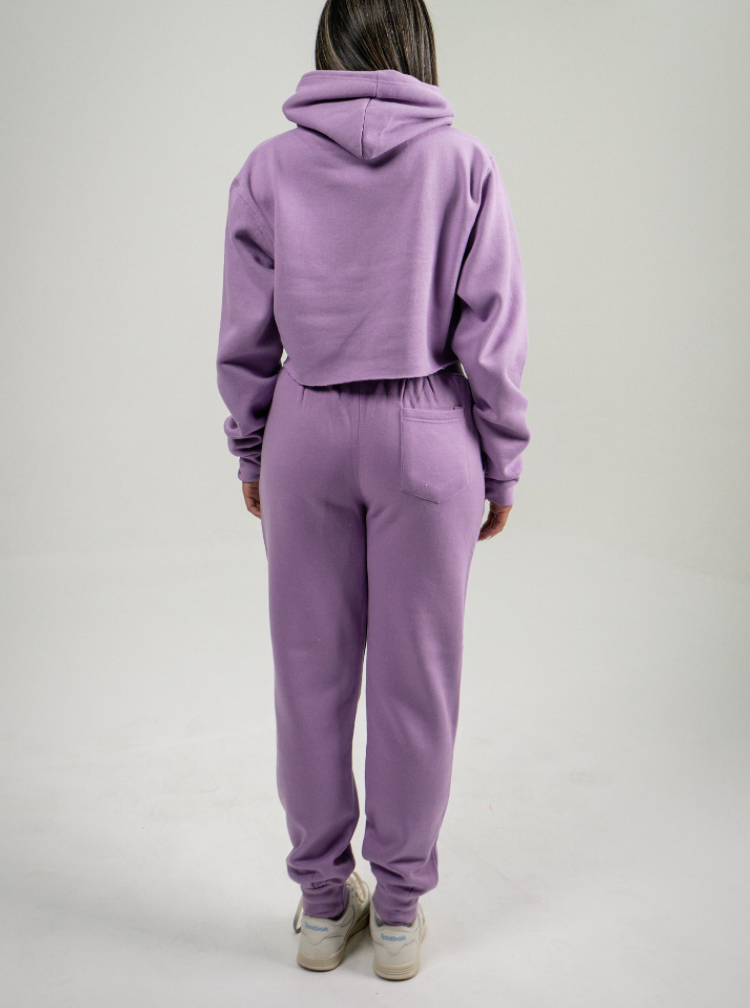 Lilac Crop Top SweatSuit