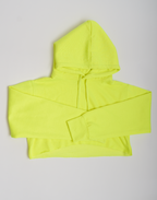Neon Lime Crop Top Fleece Short Set