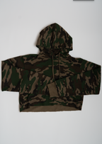 Camo Crop Top Fleece Short Set