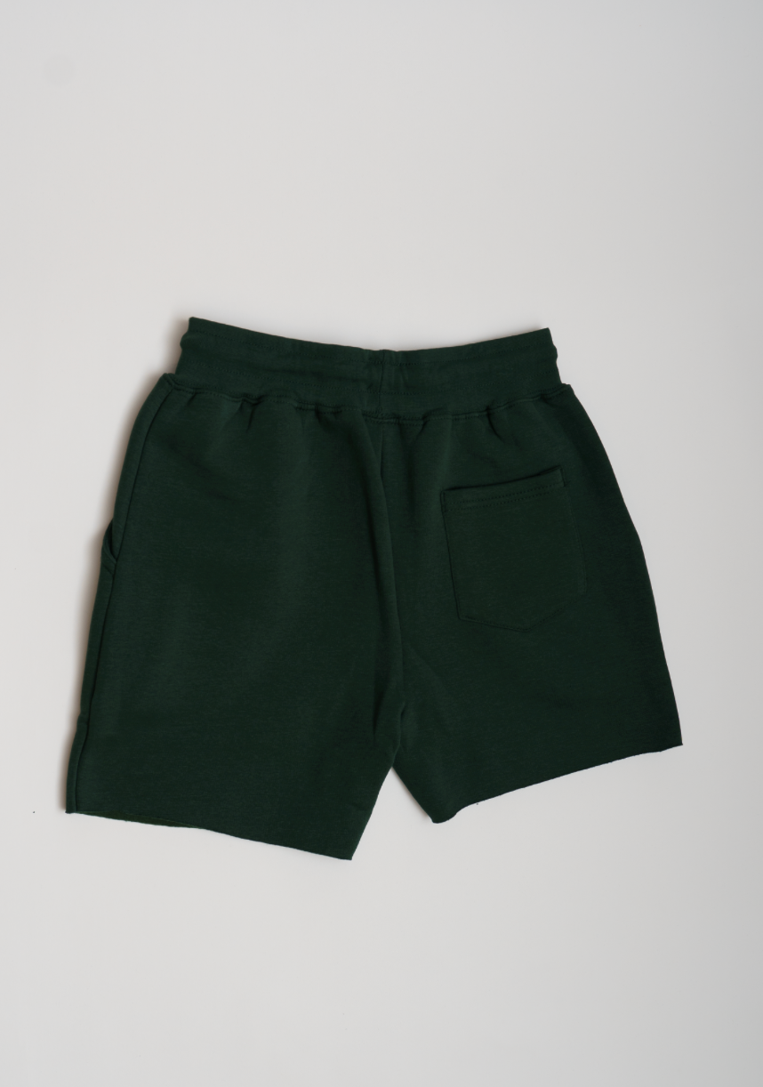 Hunter Green Crop Top Fleece Short Set