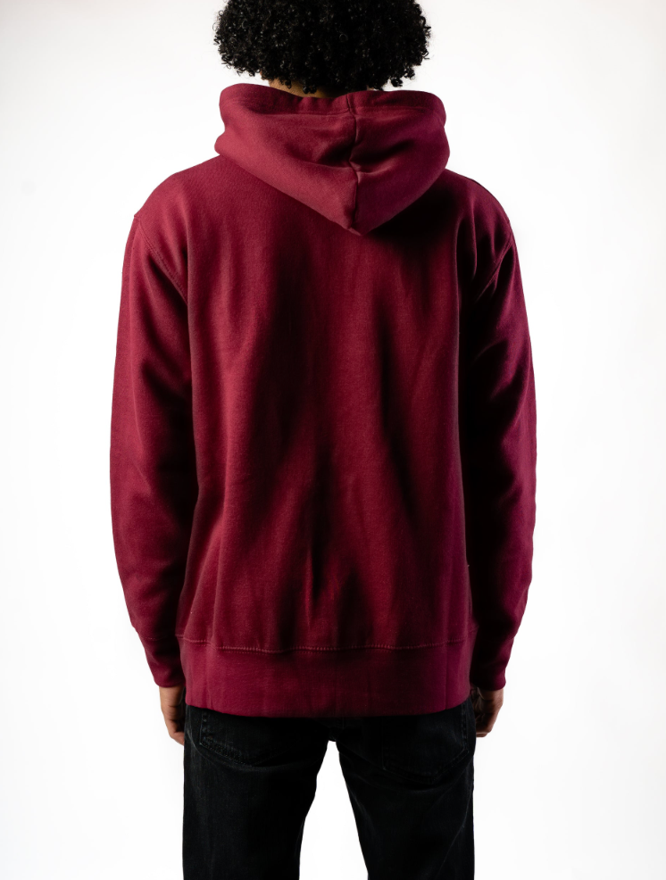10 OZ Maroon Fleece Zip-Up Hoodie