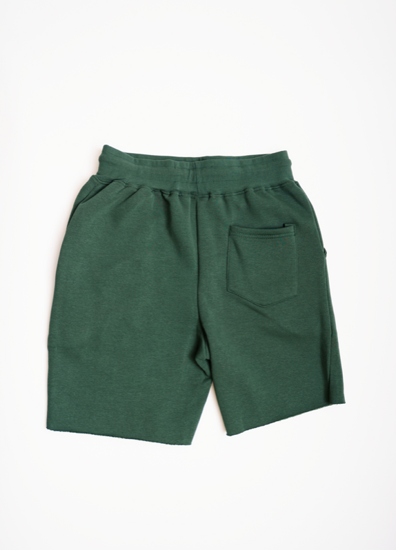 Hunter Green Raw Edge SweatShort
