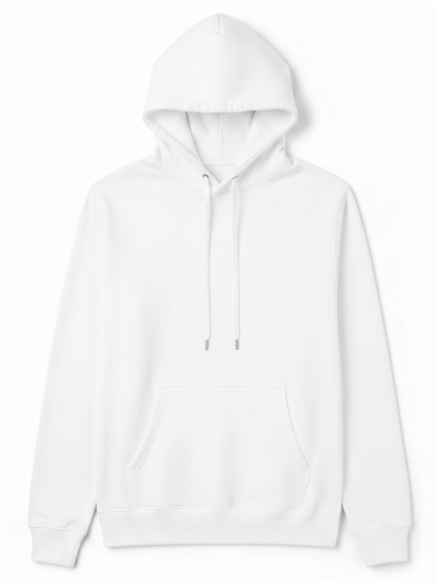 10 OZ White Heavyweight Fleece Hoodie