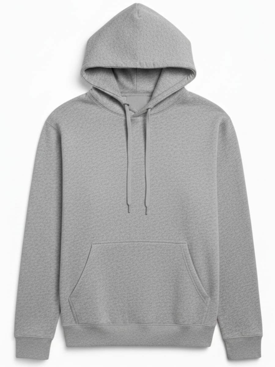 10 OZ Gray Heavyweight Fleece Hoodie