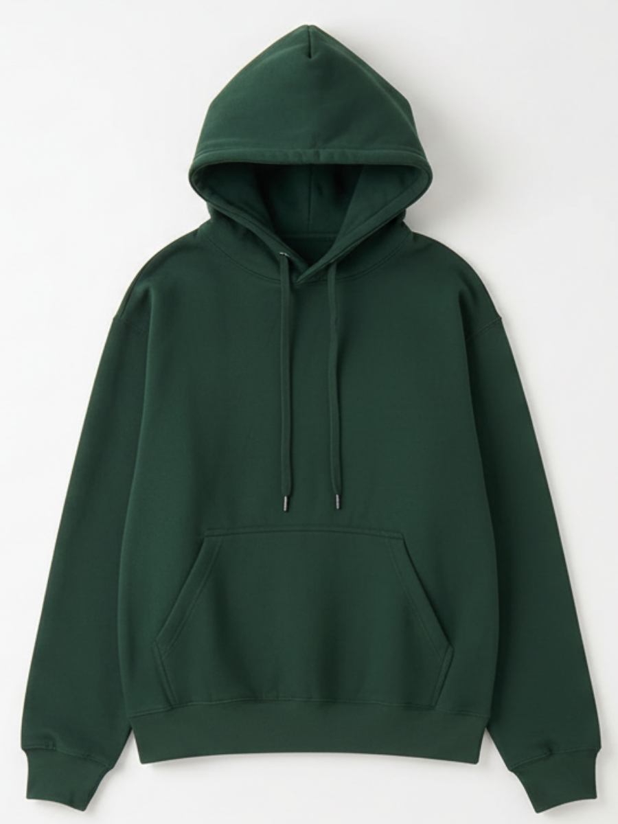10 OZ Hunter Green Heavyweight Fleece Hoodie
