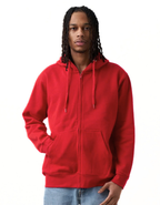 10 OZ Red Heavyweight Zip-Up Hoodie
