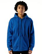 10 OZ Royal Blue Fleece Zip-Up Hoodie