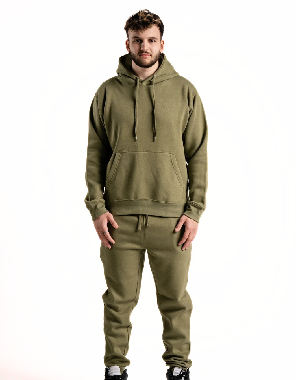 10 OZ Olive Green Heavy Blend Fleece Sweatsuit