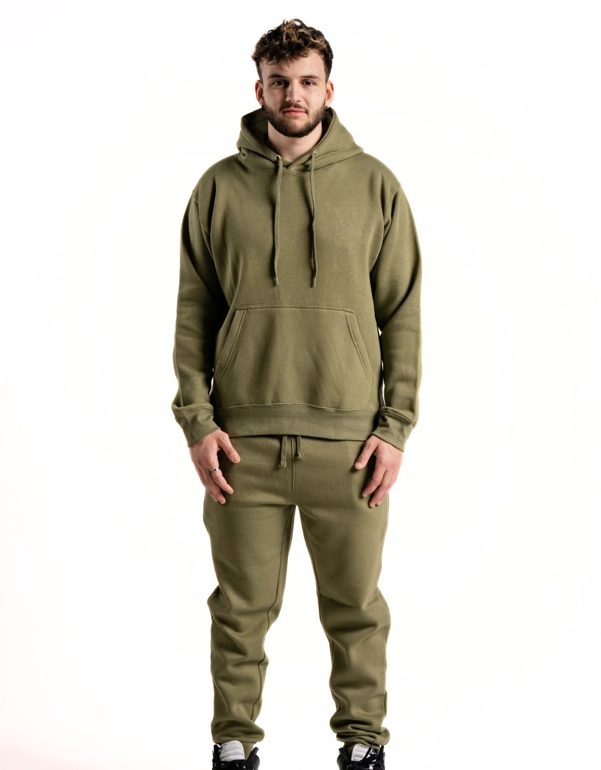 10 OZ Olive Green Heavy Blend Fleece Sweatsuit