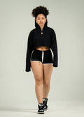 Black Single Jersey Track Short Set