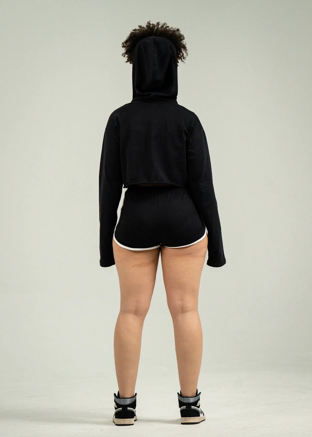 Black Single Jersey Track Short Set