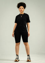 Black Biker Short Set