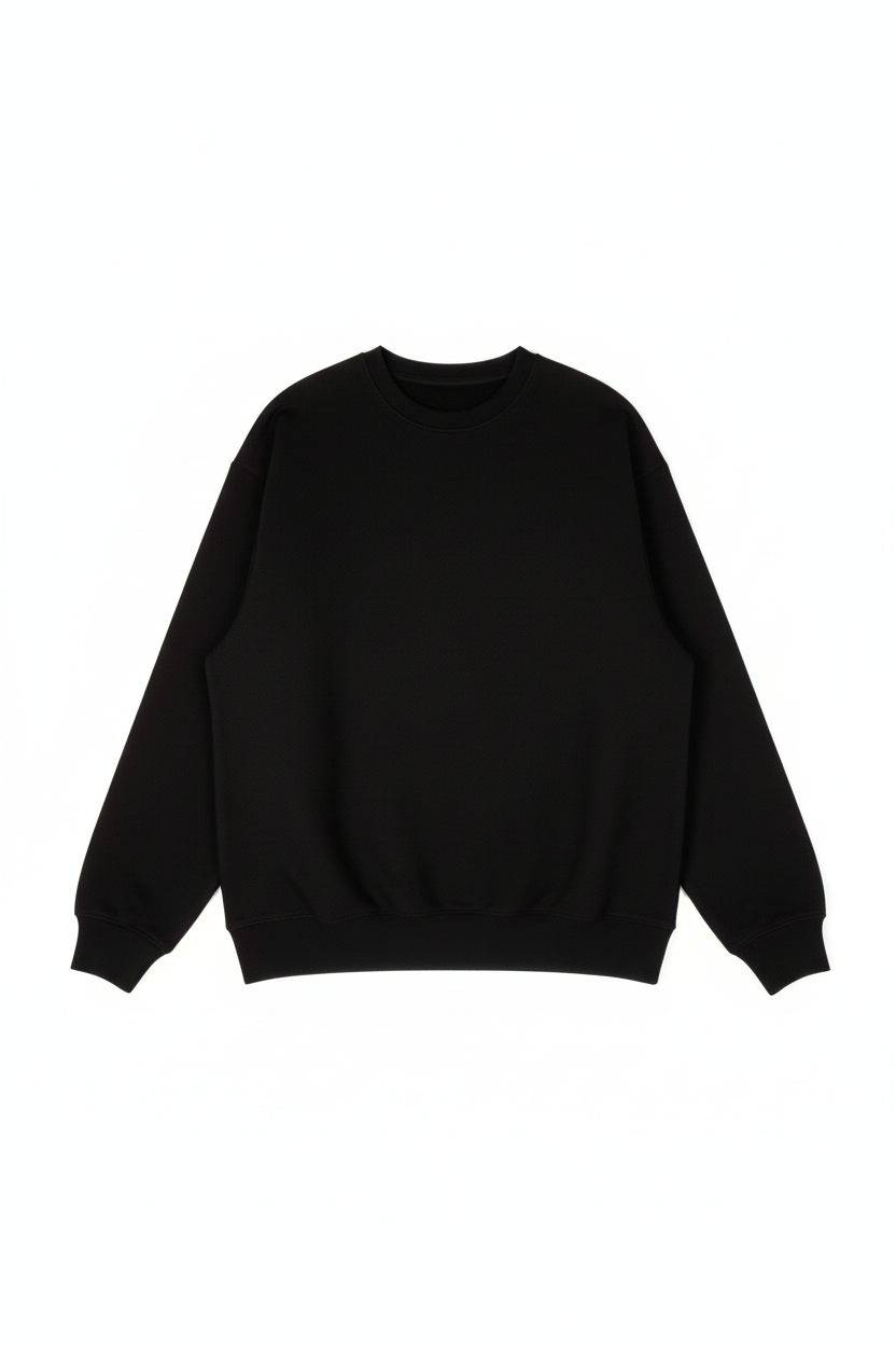 Black Heavy Blend Fleece Crew Neck Sweatshirt