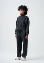 Pigment Black 14 Ounce French Terry Garment Dyed Mock Neck Sweatsuit