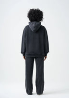 Pigment Black 14 Ounce Garment Dye Fleece Hooded Sweatsuit