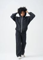 Pigment Black 14 Ounce Garment Dye Fleece Hooded Sweatsuit