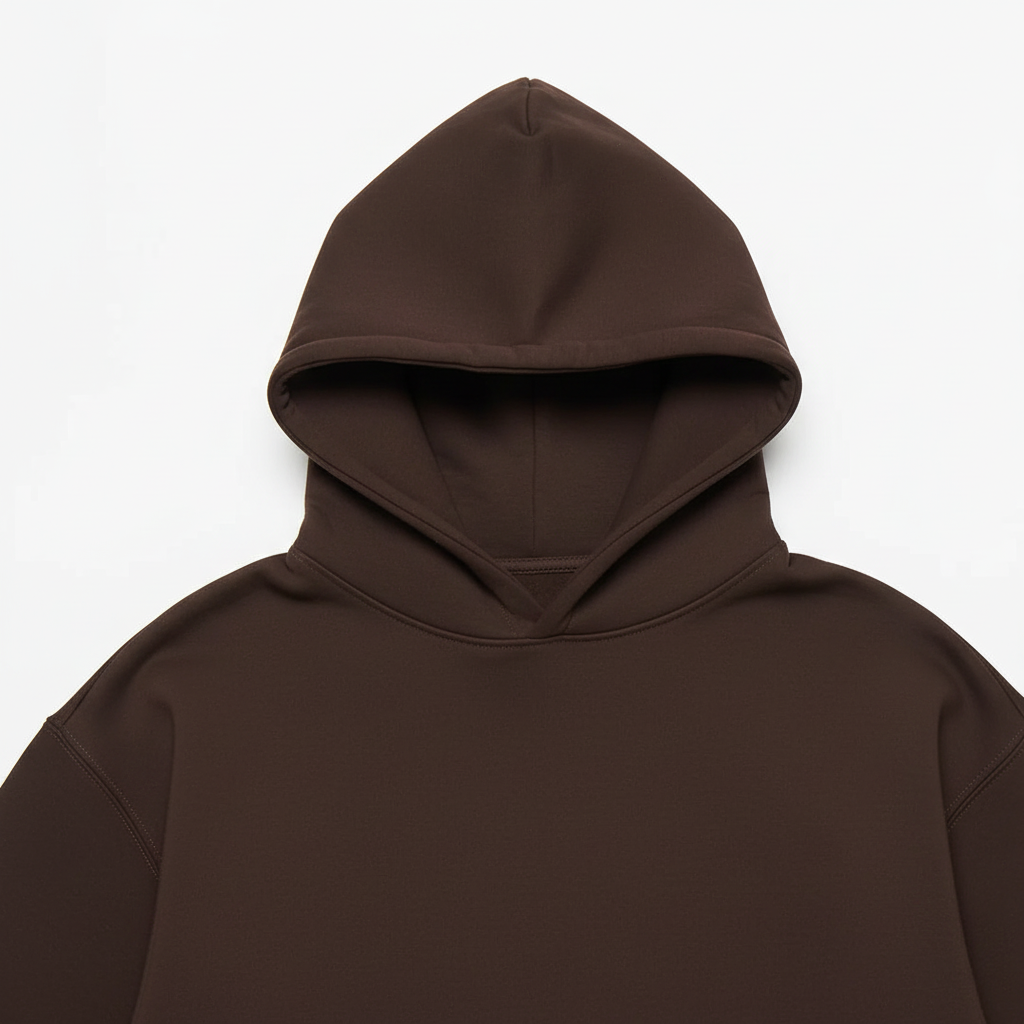14 OZ Brown Heavyweight Fleece Hooded Sweatshirt