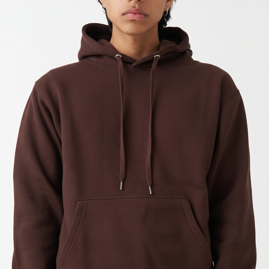 10 OZ Brown Heavyweight Fleece Hoodie