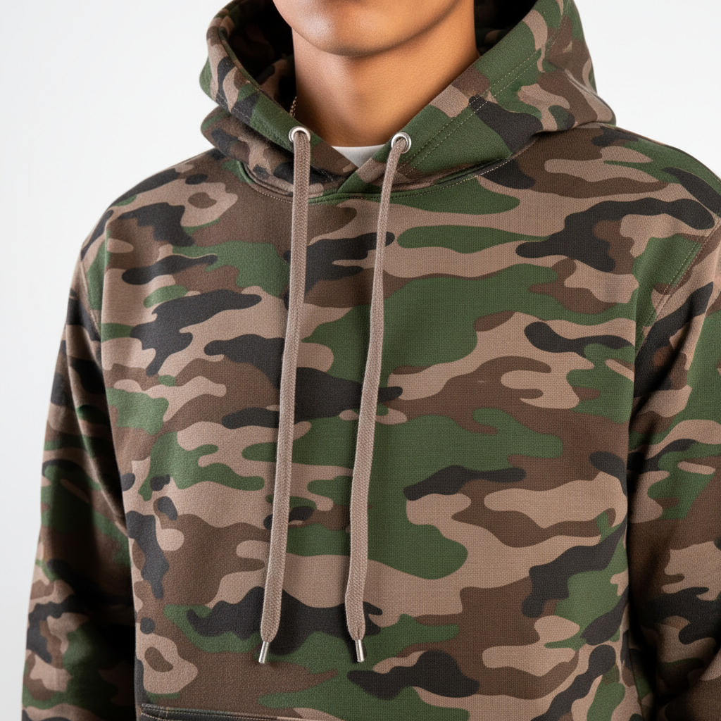 10 OZ Blank Camo Heavyweight Fleece Hoodie