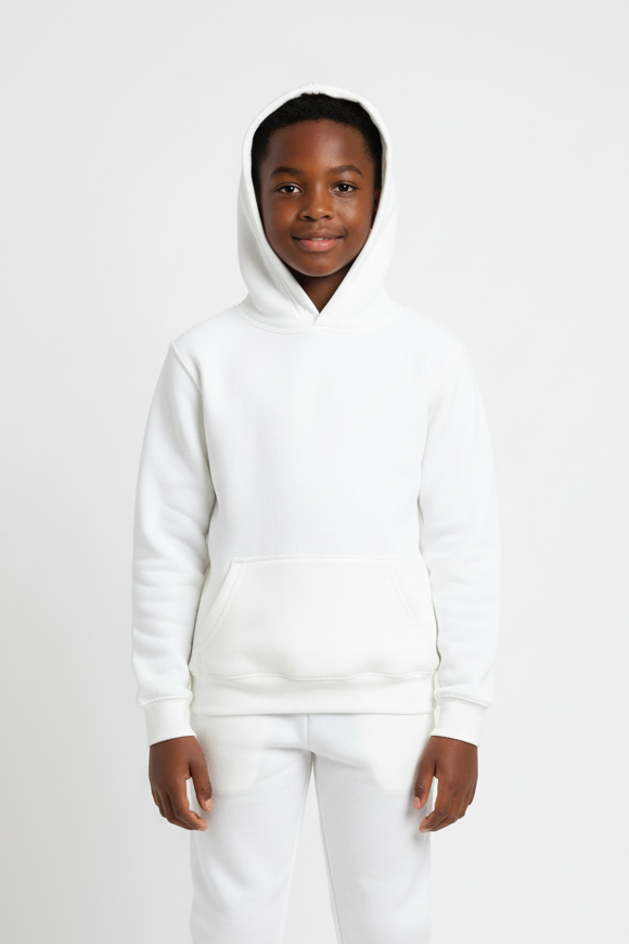 Kids 10 OZ White Soft Fleece Sweatsuit