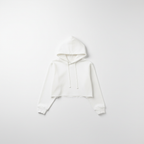 White Hooded Crop Top