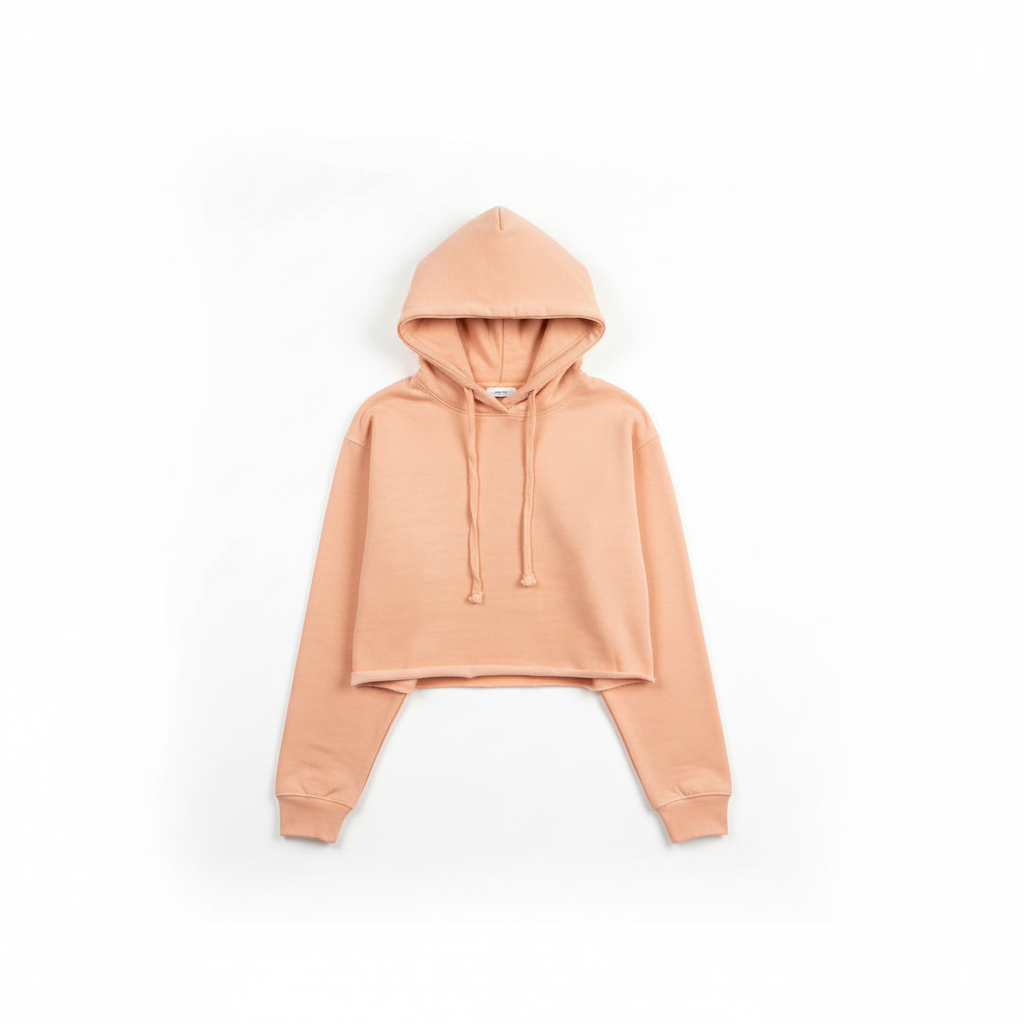 Peach Hooded Crop Top
