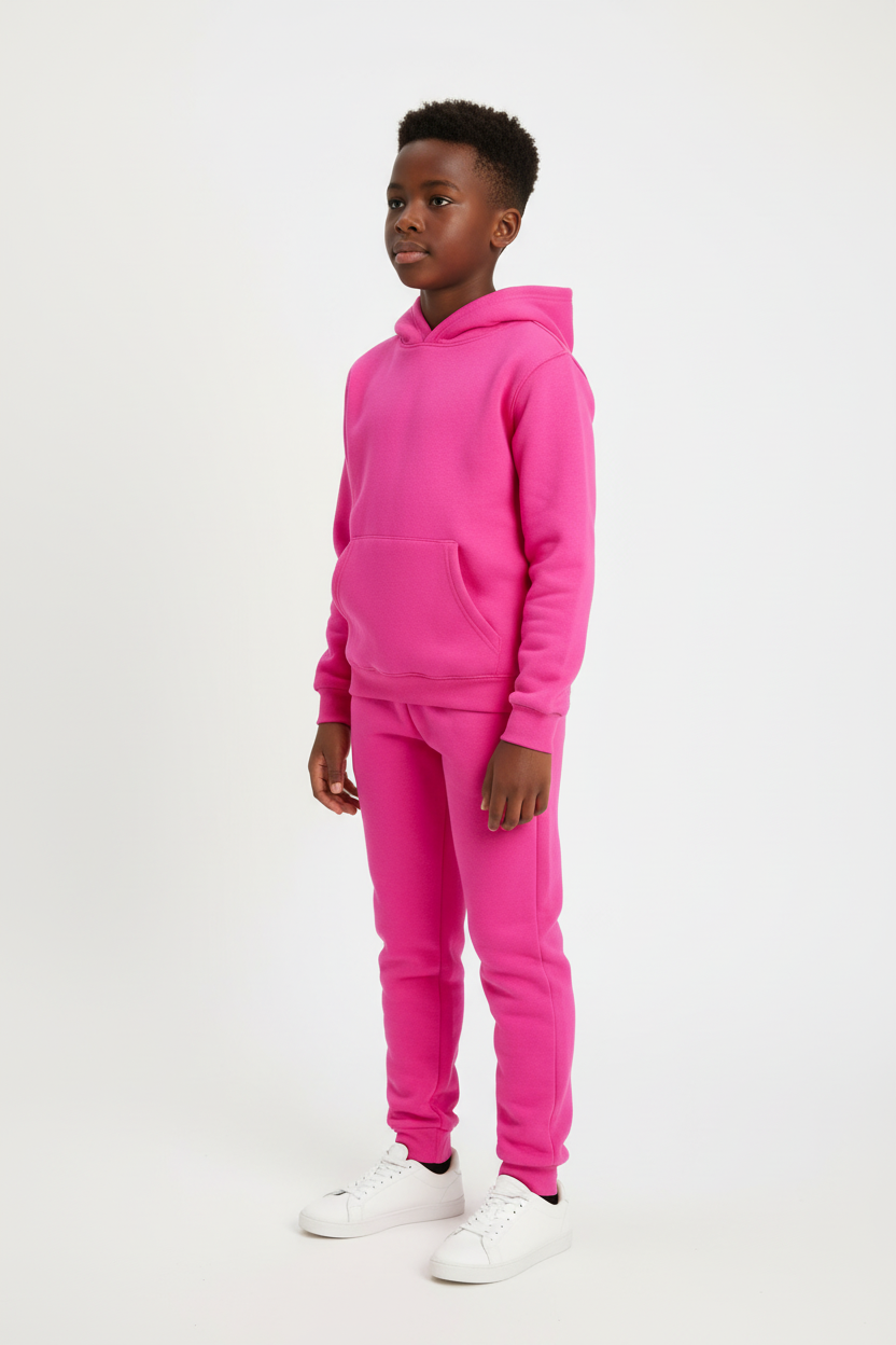 Kids 10 OZ Hot Pink Soft Fleece Sweatsuit